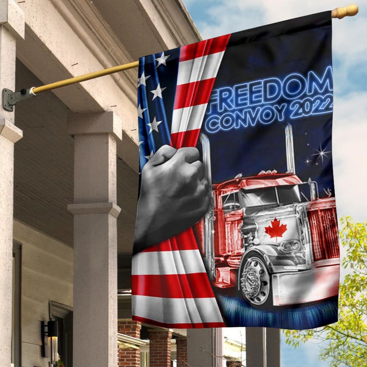Canadian Trucker Freedom Convoy 2022 Inside American Flag Support Truckers Freedom Rally Merch