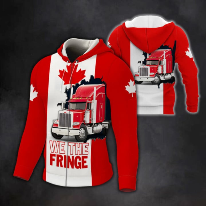 We The Pringle Canadian Trucker Freedom Convoy Zipper Hoodie Support Truck Drivers Clothing