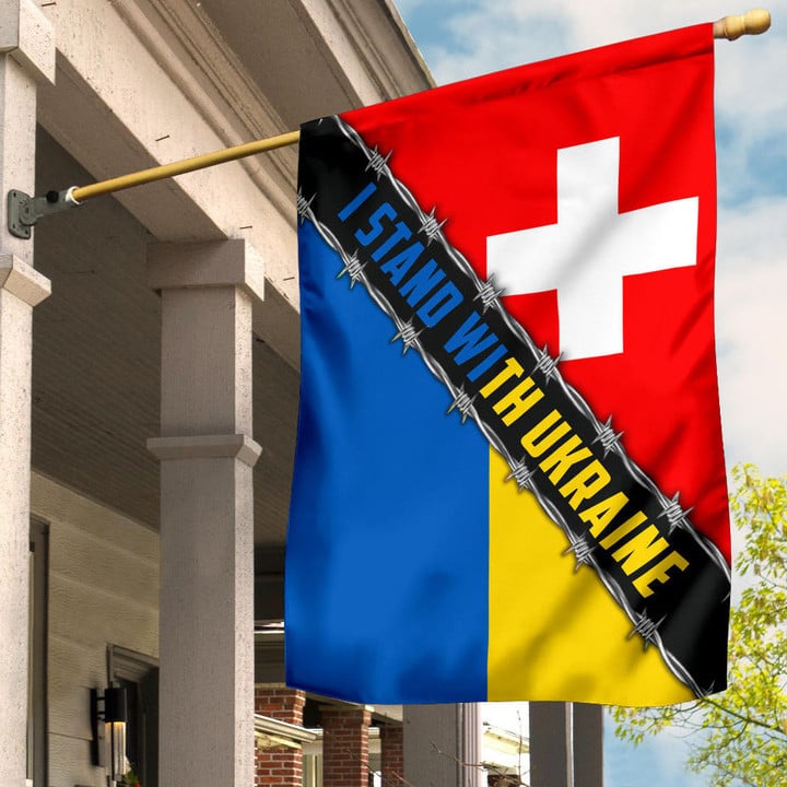 Switzerland I Stand With Ukraine Flag Support Ukraine Ukrainian 2022 Flag