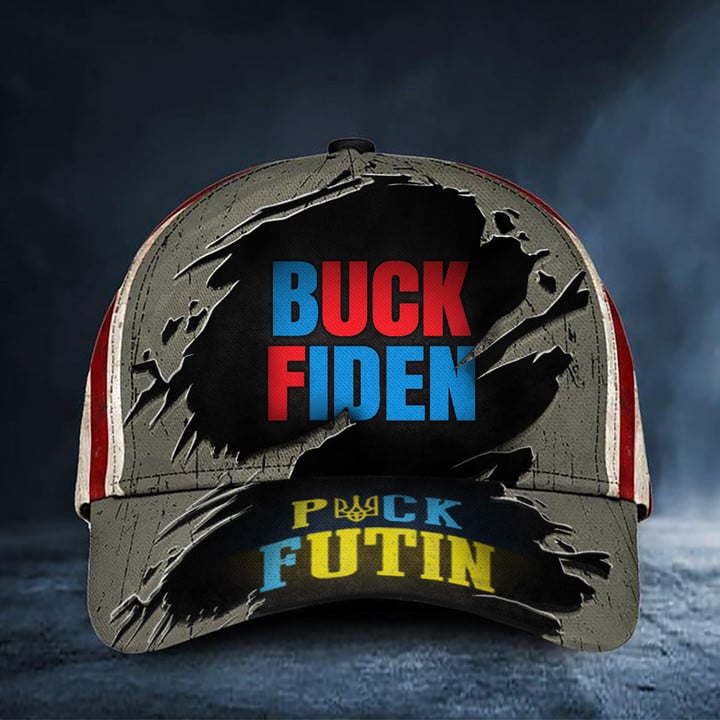 Buck Fiden Puck Putin Hat American Flag Cap Stand With Ukraine Fuck Putin FJB Fuck Joe Biden