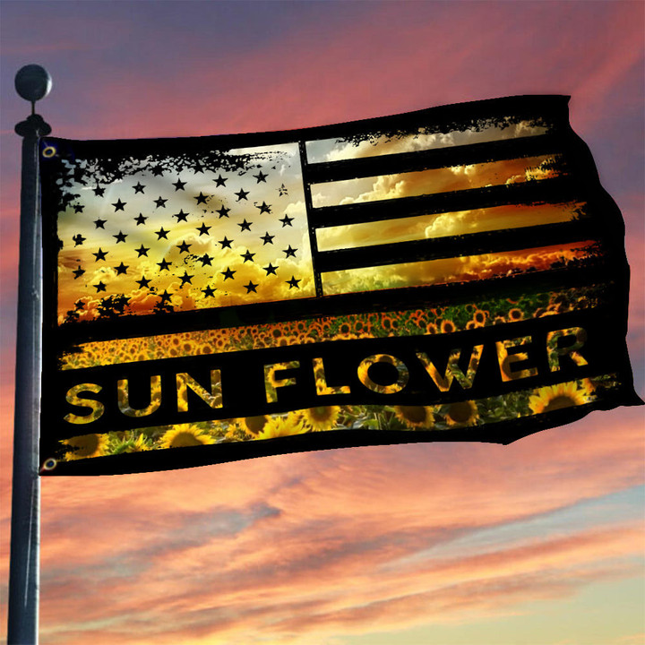 Sunflower American Flag 4th Of July Ideas Front Yard Decor Patriotic Merchandise