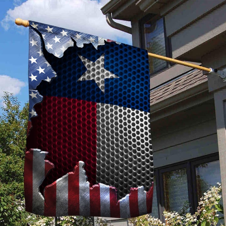 Texas Flag With American Flag Pride Texas Fourth Of July Decor Patriots Merch