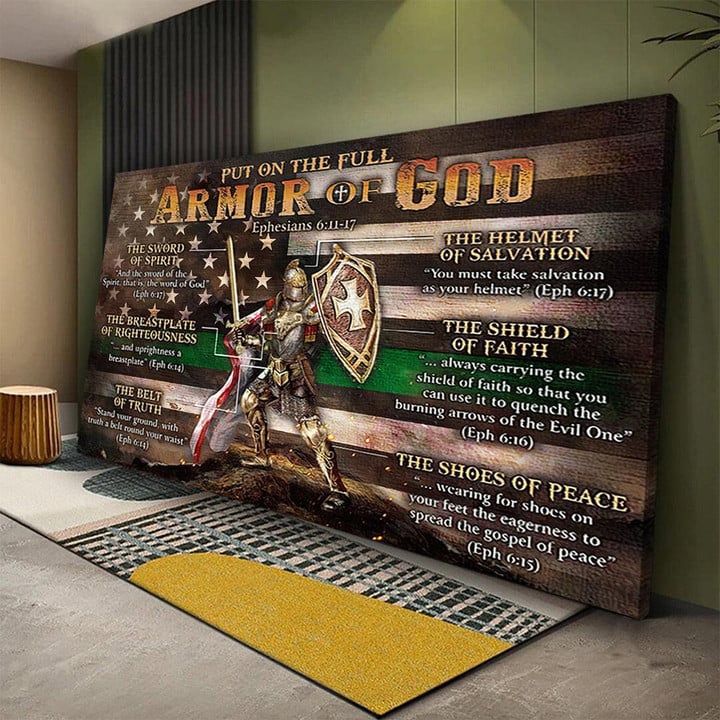 Thin Green Line Put On The Full Armor Of God Poster Military Inspirational Christian Poster