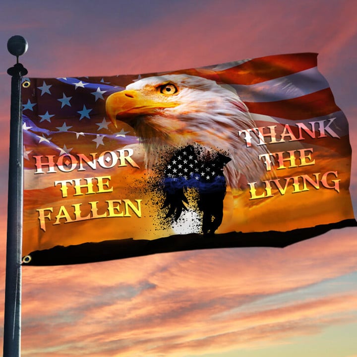 Eagle US Honor The Fallen Thank The Living Flag Proud US Memorial Day Merch