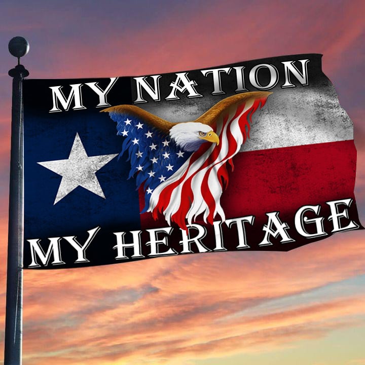 Texas Flag My Nation My Heritage Eagle American Flag Patriotic Texas Home Decor