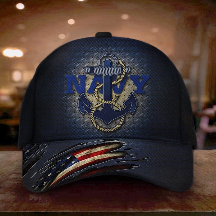 US Navy Hat American Flag USN Merch Honor United States Navy Men Gift Ideas