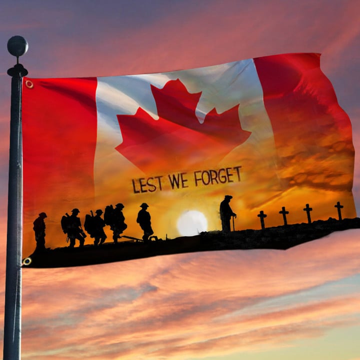 Canada Veterans Lest We Forget Flag Honoring Our Veterans Patriotic Flag For Canadian
