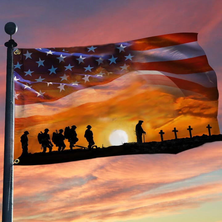 US Veterans American Flag Veteran Day Ideas Memorial Merch Hanging Patio Decor