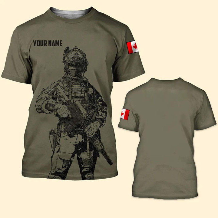 Personalized Name Canada Veteran Shirt Canadian Pride Honor Clothes Gift For Military