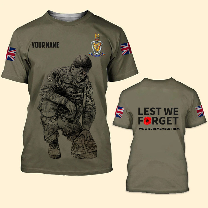 Personalized Name UK Veteran Lest We Forget Shirt We Will Remember Them