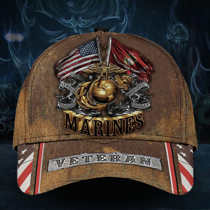 Marine Veteran Hat Old Retro Unique USMC Marine Corps Veteran Hat Merch Gift Ideas For Him