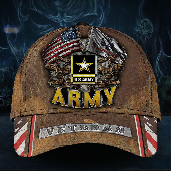 Army Veteran Hat USA Flag Old Retro Proud Served United States Army Veteran Cap Merchandise