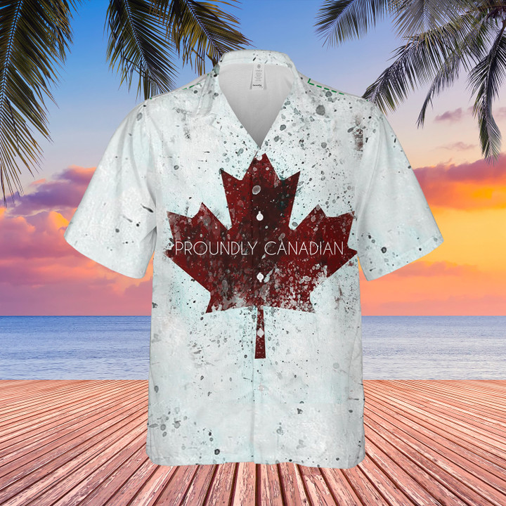 Proudly Canadian Maple Leaf Hawaii Shirt Canada Symbol Leaf Summer Clothing Gift
