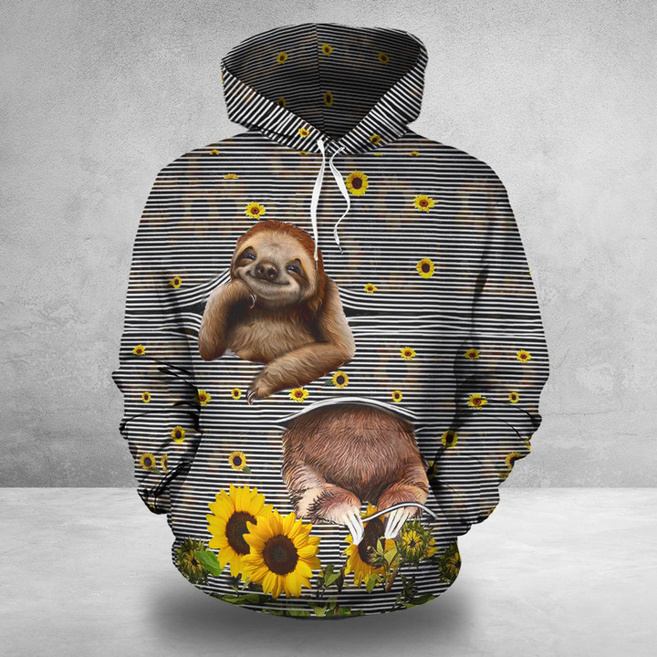 Sloth Sunflower Hoodie Clothing Merchandise Sloth Themed Gifts For Her