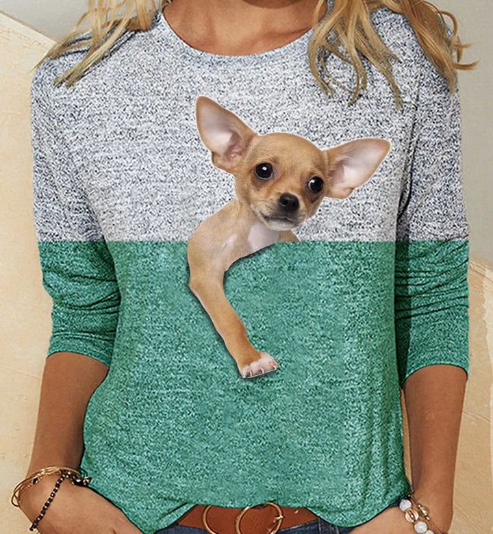 Chihuahua Dog Long Sleeve Shirt Unique Graphic Pet Tees Gifts For Chihuahua Lovers