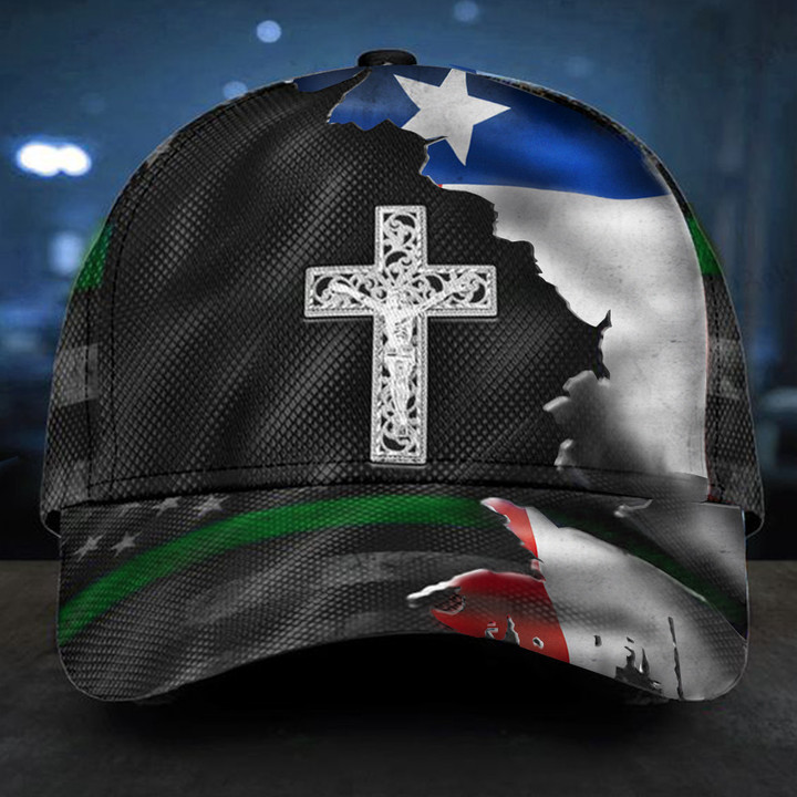 Texas Thin Green Line Cross Hat Military Pride Texas Hats Gifts For Military