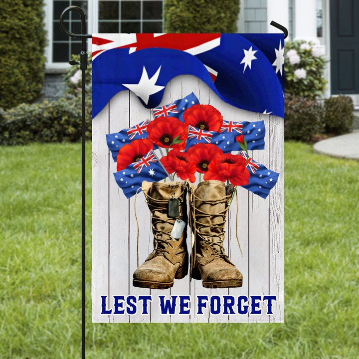 Australia Veterans Boots Lest We Forget Flag Veterans Poppy Remembrance Day Flag