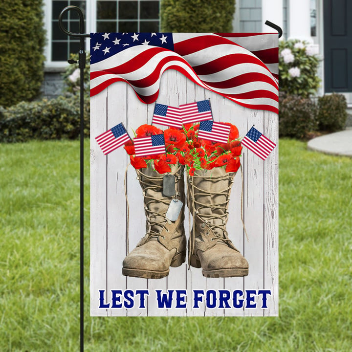 Veterans Boots Lest We Forget American Flag US Veterans Remembrance Day Merch