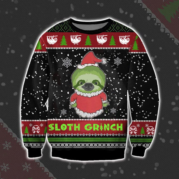 Sloth Grinch Ugly Christmas Sweater Sloth Lover Cute Sweater Gifts For Xmas
