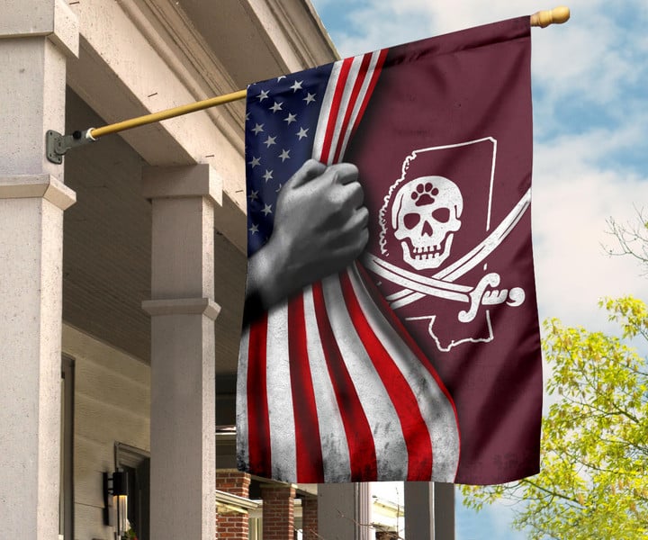 Mississippi State Pirate Flag Inside American Flag Inside Outside