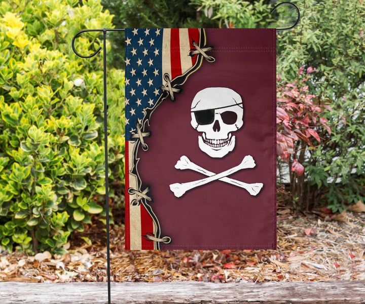 Maroon Pirate Flag American And Ms State Pirate Flag Indoor Outdoor Decor