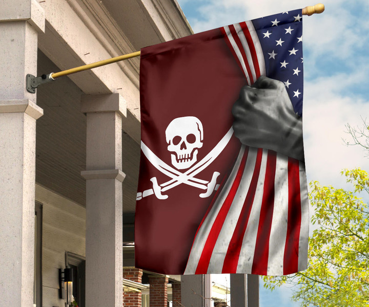 American And Mississippi State Pirate Flag Maroon Pirate Flag For Front House Decor