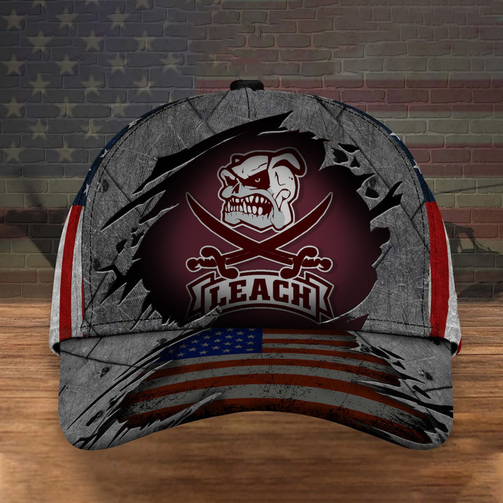 Mike Leach Pirate Bulldog Hat Mississippi State Bulldog American Flag Hats