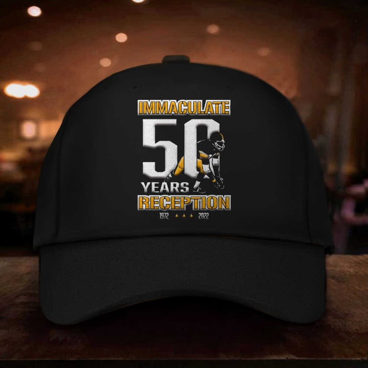 Franco's Immaculate Reception Hat Pittsburgh 50 Year 1972-2022 Cap Franco Harris Merch