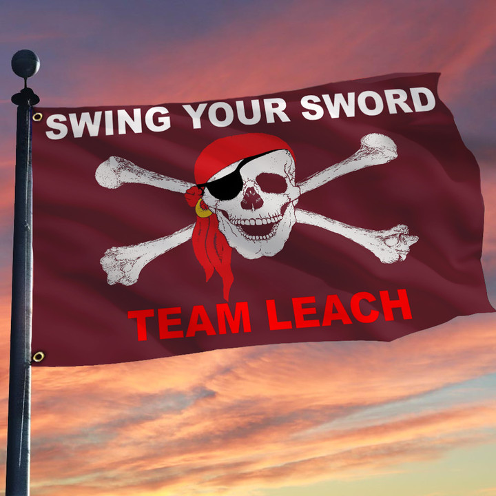 Red Pirate Flag Skull And Crossbones Flag Swing Your Sword Team Leach Merchandise