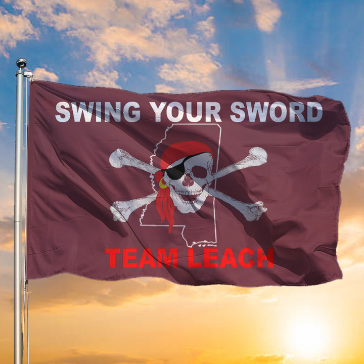 Mike Leach Pirate Swing Your Sword Team Leach Flag Emanuel Wynn Flag Front Yard Displays