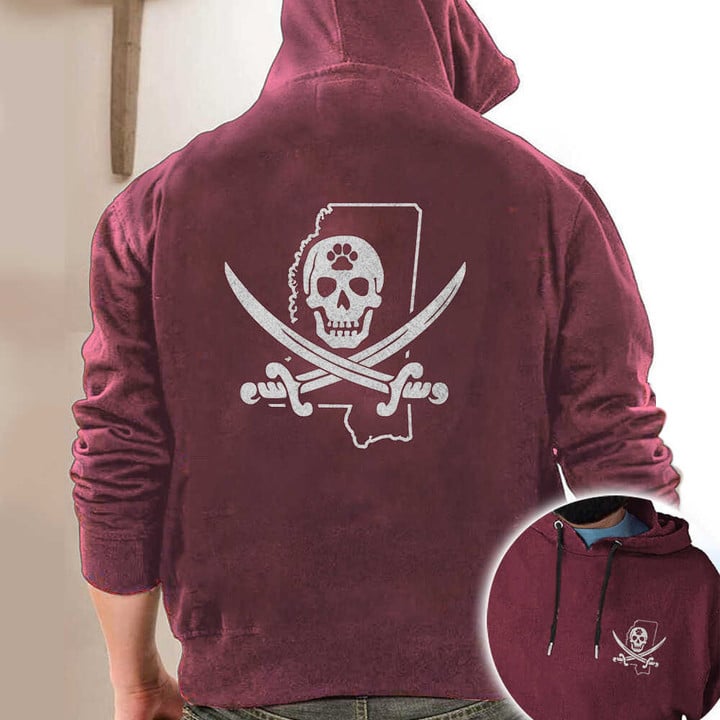 Mike Leach Pirate Bulldog Hoodie Mississippi State Pirate Flag Clothing Gift