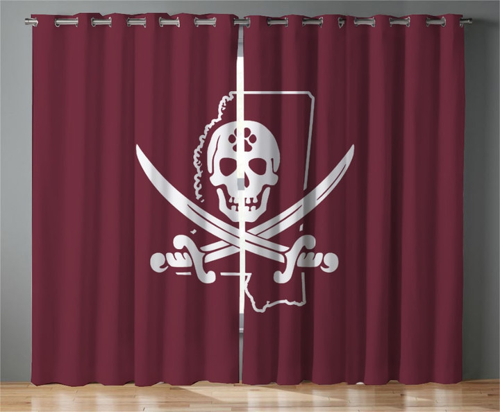 Mississippi State Pirate Flag Leach Pirate Lawn Flag Outdoor Decor Window Curtain