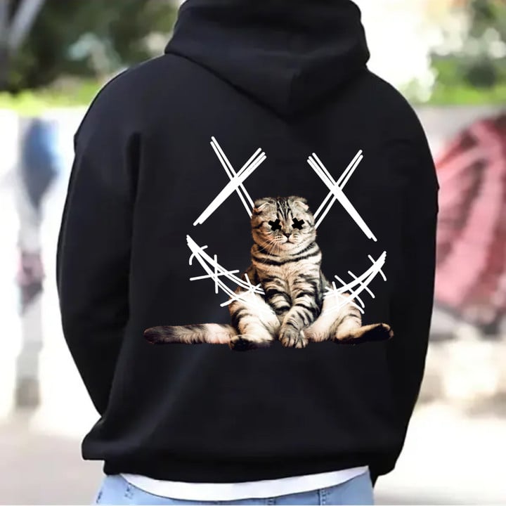 Cat Streetwear Hoodie Funny Design Cat Lover Clothing Gift For Him Her