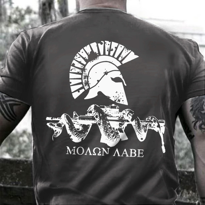 Molon Labe Flag Shirt Moaon Aabe Come And Take It Vintage T-Shirt Gift