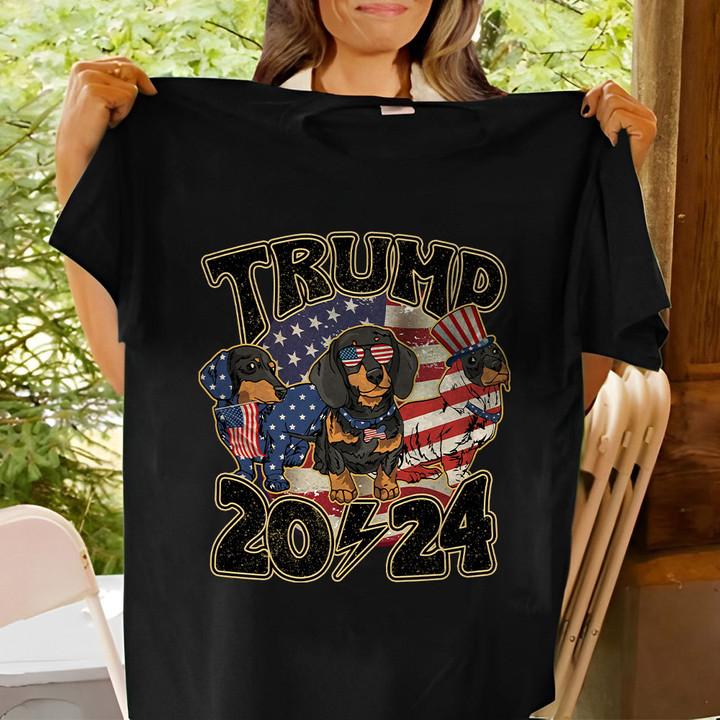 Dachshund Trump 2024 Shirt Pro Trump 2024 Make America Great Again T-Shirt Gift For Dog Owners