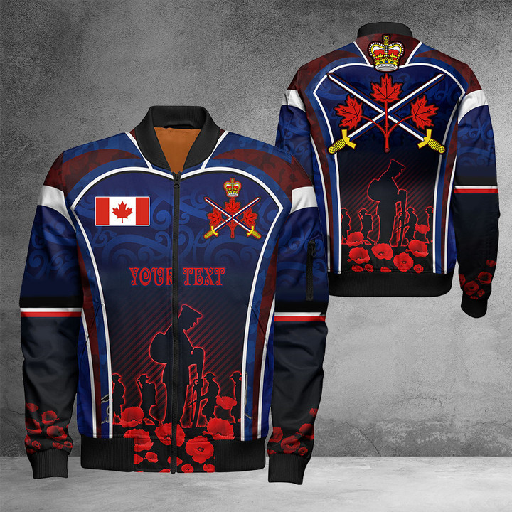 Customized Canadian Flag Lest We Forget Bomber Jacket Honor Canadian Army Soldier Veteran