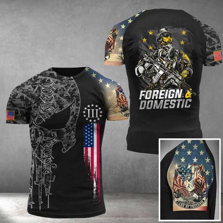 Foreign Domestic American Army Soldier Shirt Men's We The People Patriotic Clothing
