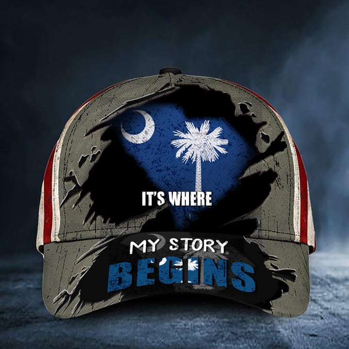 South Carolina It's Where My Story Begins Hat South Carolina Lovers Hat For Mens