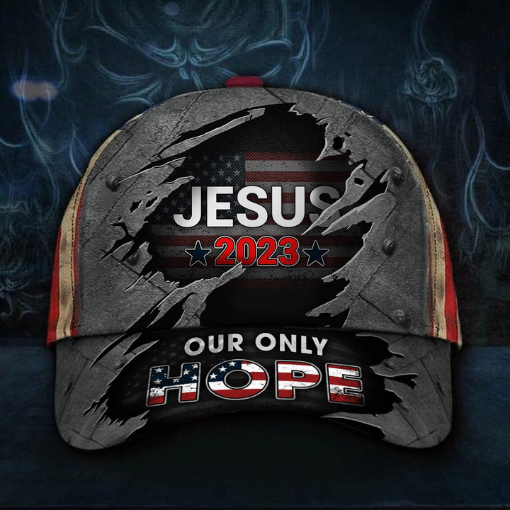 Jesus 2023 Our Only Hope Hat American Flag Vintage Cap Vote Jesus For President