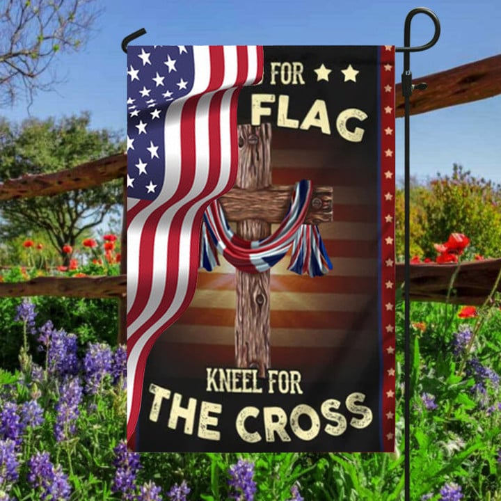 UK Stand For The Flag Kneel For The Cross Flag British American Flag Patriotic Yard Decor