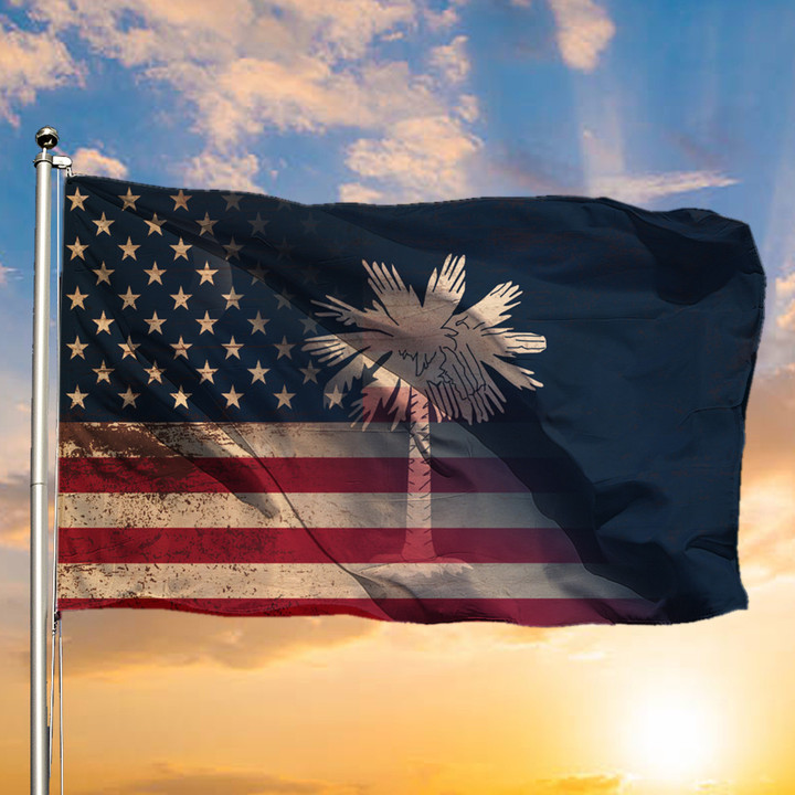Old American And South Carolina Flag Patriotic Flags For Sale Decor For Inside Outside