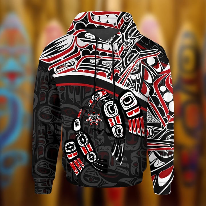 Haida Eagle Battles Raven For The Light Hoodie Northwest Pacific Design Hoodie Gifts For Him