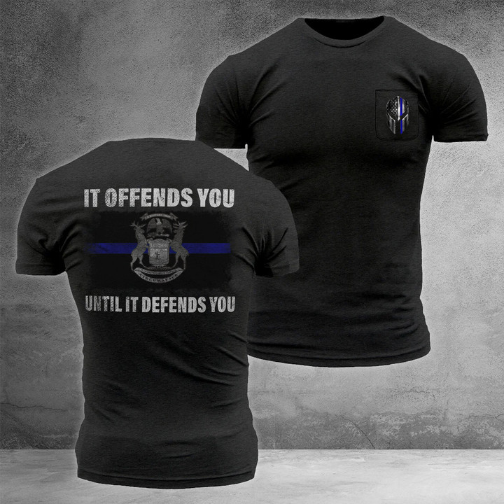 Michigan Thin Blue Line Shirt Support Police Law Enforcement Merch