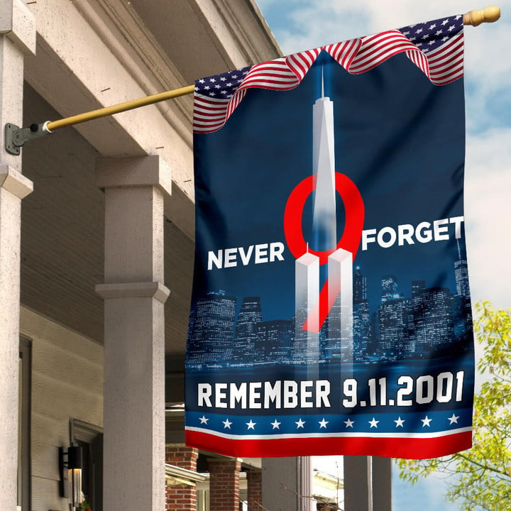 9 11 Never Forget Flag Remember 9.11.2001 Memorial Patriot Day Flag House Hanging
