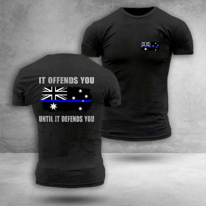 Australia Thin Blue Line T-Shirt The Law Support Police Merch