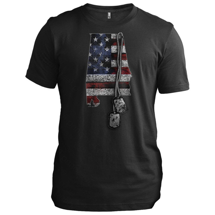 Alabama Veteran Dog Tags Alabama T-Shirt Best Patriotic Shirts Good Gifts For Veterans