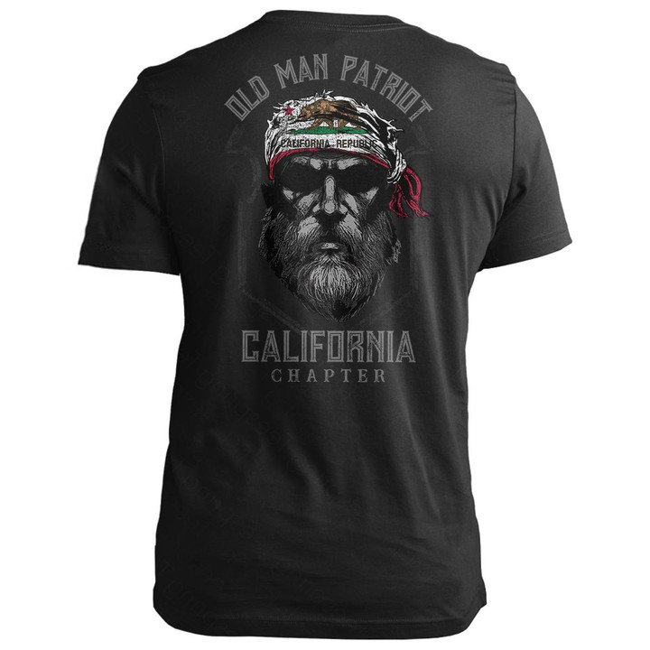 California Old Man Patriot California T-Shirt Cool Patriotic Shirts Good Gifts For Dad