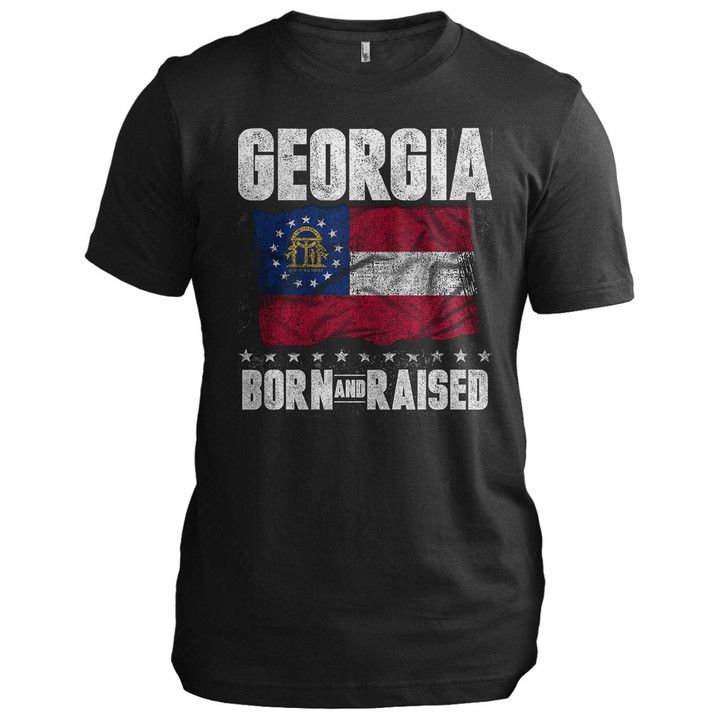 Georgia Born And Raised Georgia T-Shirt Mens Patriotic Clothing Birthday Gift For Uncle