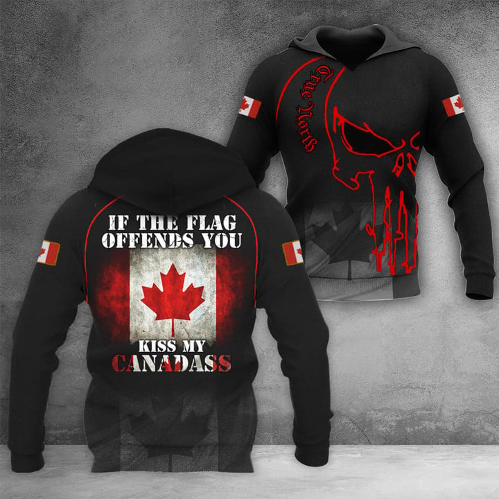 Canada If The Flag Offends You Kiss My Canadass Hoodie Gifts For Canadian Men