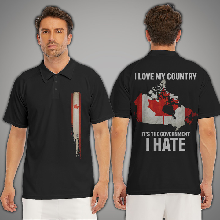 Canada I Love My Country Polo Shirt Canadian Patriotic Merchandise